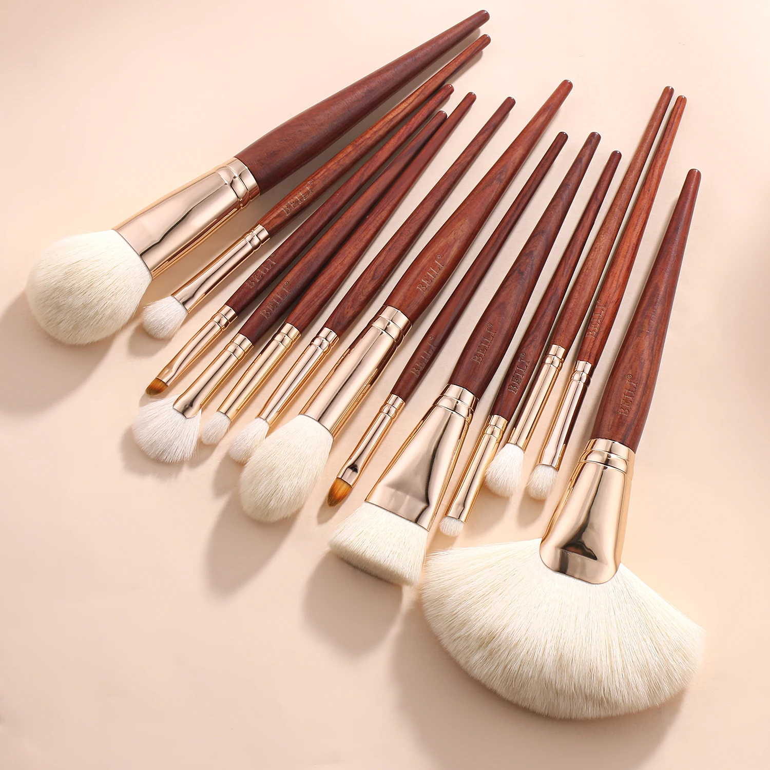 BEILI Wood Handle 10-13pcs Makeup Brushes Set Professional Foundation Eyeshadow Blush Highlighter Natural Face Make Up Brush Kit