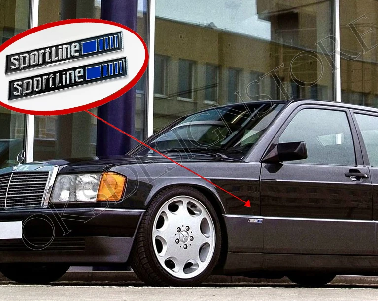 メルセデスw124 w201スポーツラインバッジロゴエンブレム用-2018171320