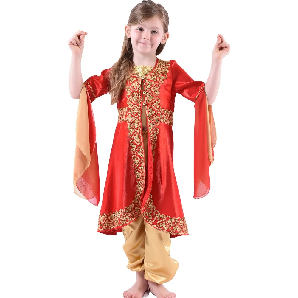 Red Green Kids Kaftan Bindal Henna Dress birtday special day day gift Mevlüt Team henna SUNNAH girl dress up