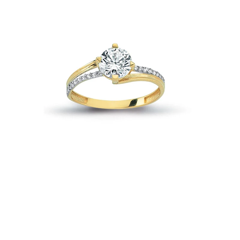 14K Solid Gold Gracious Solitaire Engagement Wedding Ring