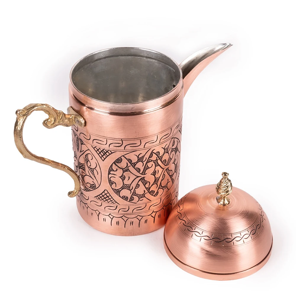 Covered Antique Pattern Copper Jug (Copper Color)