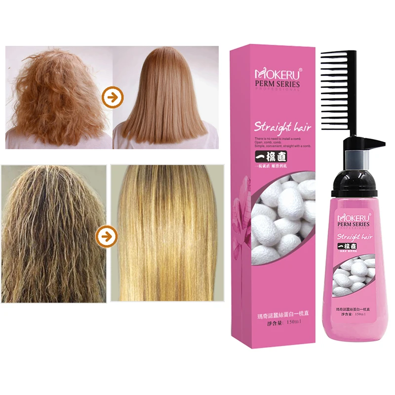 

Mokeru 150ml Easy Using Smooth Hair Straightening Cream Nourishing Straight Hair Cream for Woman Haircare Relaxer Cream