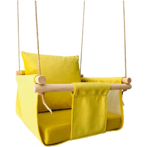 Baby swing chair canvas hanging wooden child baby Rocker toy safety spring outdoor swing chair toy child