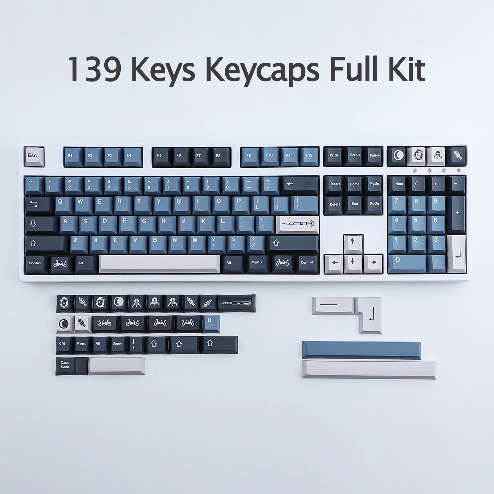GMK Apollo Keycaps 139 Keys PBT Material Cherry Profile DYE-SUB Personalized GMK Keycaps For MX Switch Mechanical Keyboard