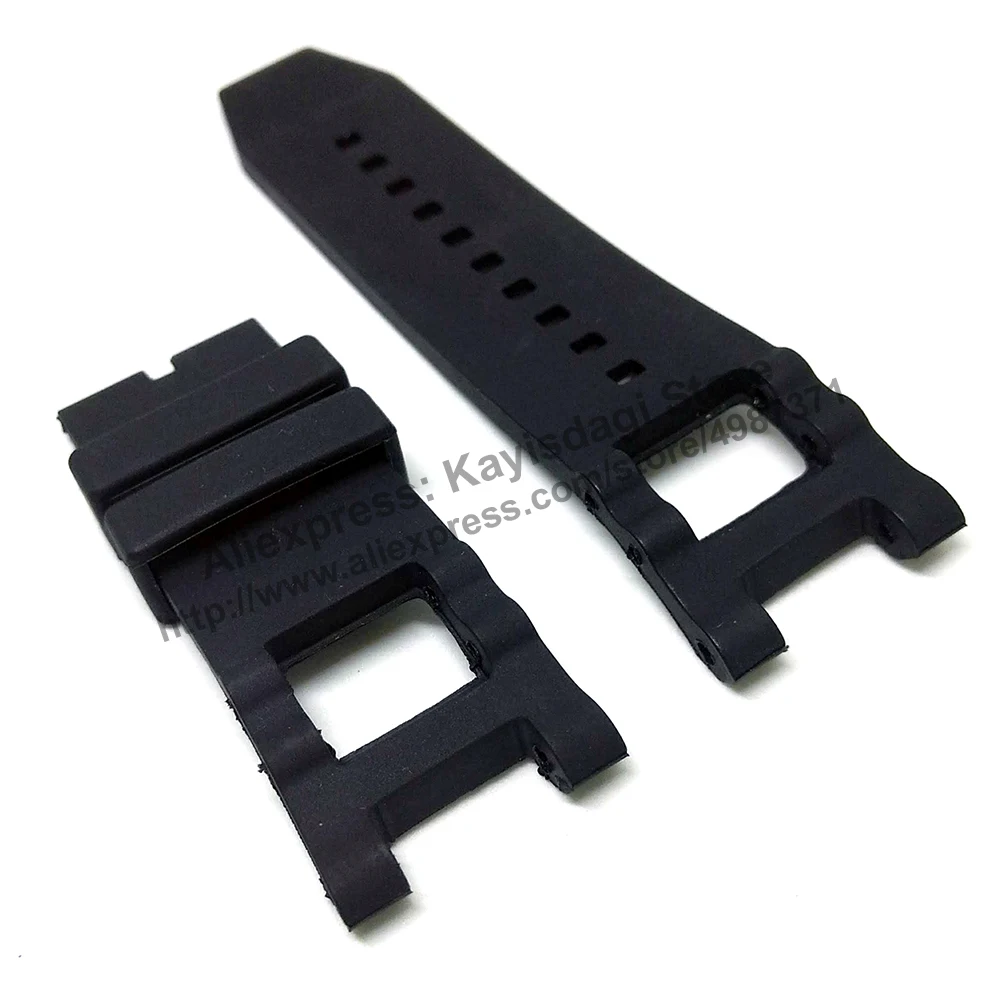 28mm Black Rubber Watch Band Strap - Compatible Invicta SUBAQUA 3 NOMA III 15802 , 17114 , 17118 , 18520 , 19828 , 19831 , 90110