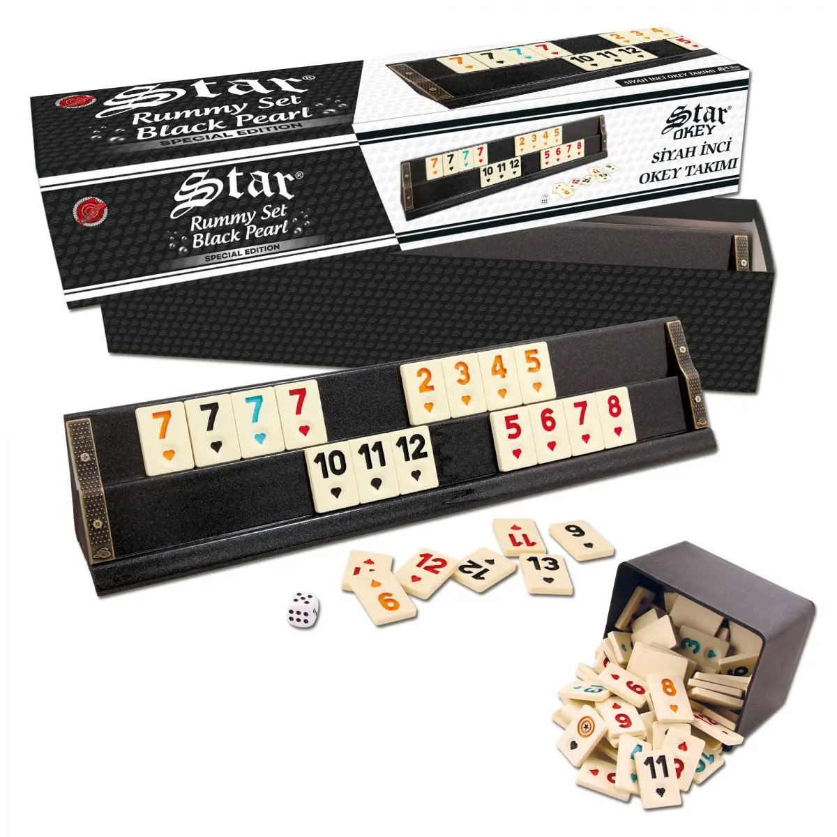 2022 Star Black Pearl Rummy Team 1 Set Vip Wooden Top Board Table Games Domino Fun Friends Mahjong Okey  Hot Sale Free Shipping