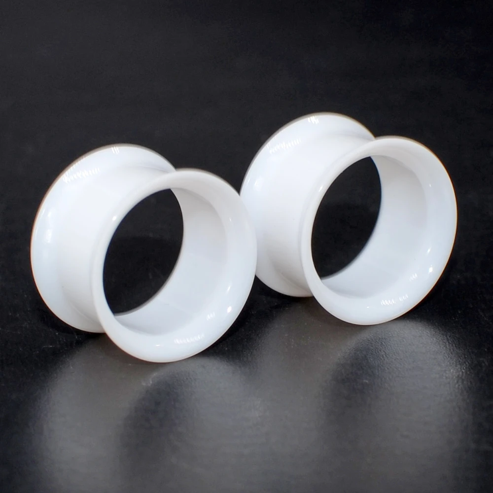 Pair Transparent &White&Black Color UV Acrylic Double Flared Ear Tunnel Expander Ear Plug Ear Gauges Body Piercing Jewelry