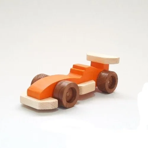 FORMULA 1 WOODEN CHILD TOY CAR WITH 6 DIFFERENT COLOR OPTIONS (ORANGE-GREEN-BLUE-TURQUOISE-RED-YELLOW )