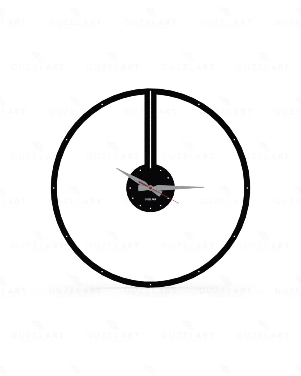 GuzelArt Dabih Wall Clock Modern Design Living Room Decoration Wooden Home Decoration Accessories Wall Decor Black