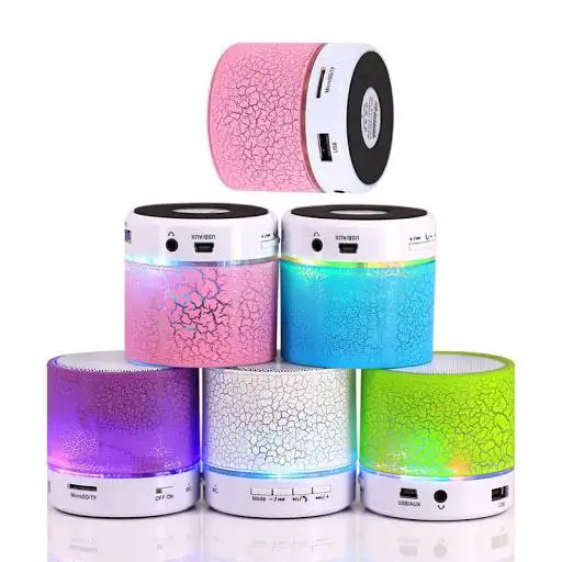 Batch of 20 Mini Bluetooth speakers with LED light, RADIO and USB-details and gifts for communions, birthdays and parties.