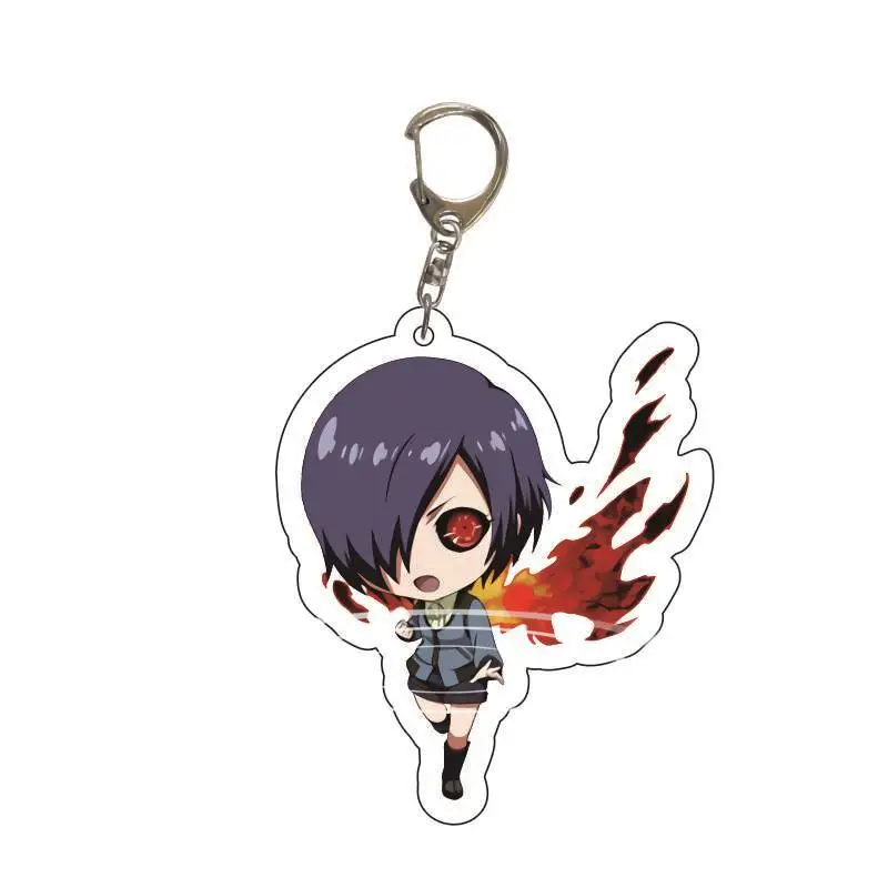 Anime Tokyo Ghoul Action Figures Cartoon Kaneki Ken Touka Kirishima Key Chain Bag Pendant Acrylic Keyring Fans Collection