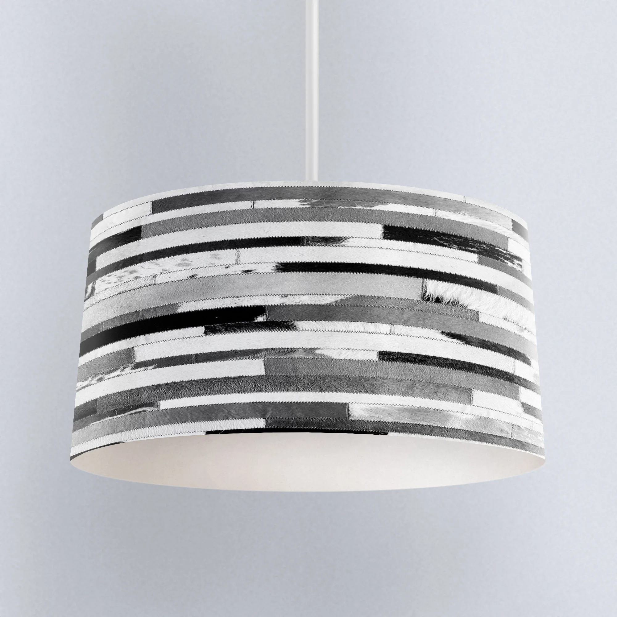 

Else Gray Black White Lines Geometric Digital Printed Fabric Chandelier Lamp Drum Lampshade Floor Ceiling Pendant Light Shade