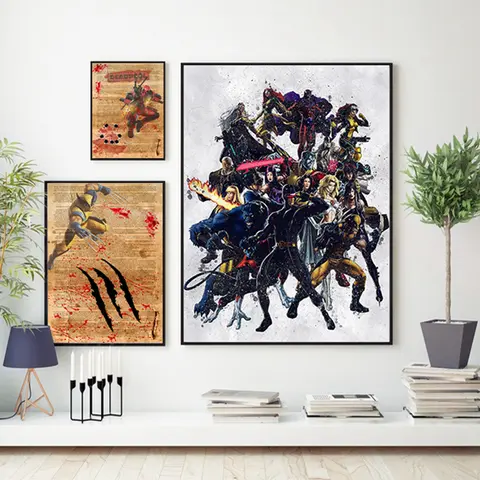 XMEN HEROES Print Deadpool Wolverine Fan Gifts Marvel Comics Poster MCU X-Force Wall Art Canvas Painting Pictures Home Decor