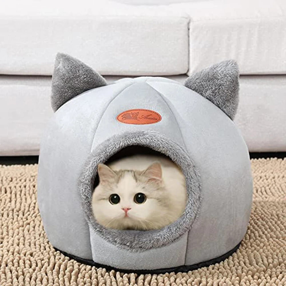 Deep Sleeping Comfortable Winter Autumn Cat Bed Basket Puppy House Products Pet Tent Comfortable Cave Cute Design Pet Cat Cave