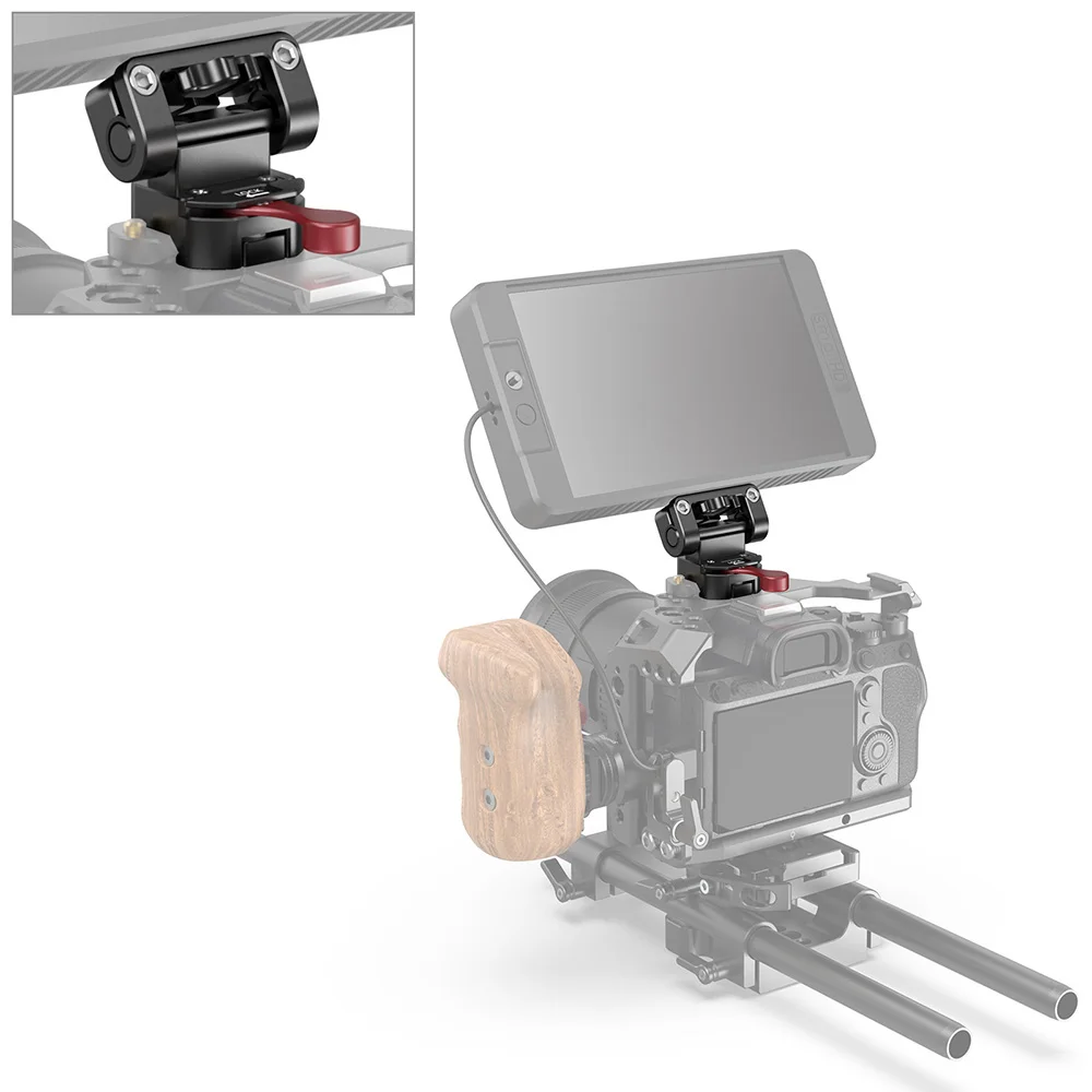 SmallRig Dual Camera EVF Mount with a Nato Clamp Quick Release Adjustable Monitor Holder For follow focus
