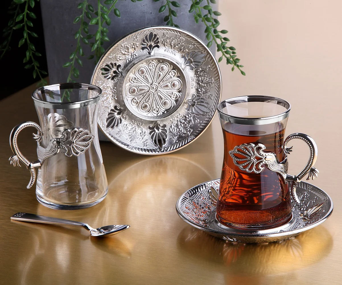 Arabic Coffee Turkish Tea Set Silver Color