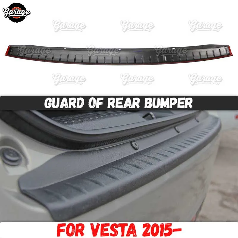 Guard of rear bumper for Lada Vesta Sedan / SW / Cross 2015- ABS plastic accessories protective plate scratch car styling tuning