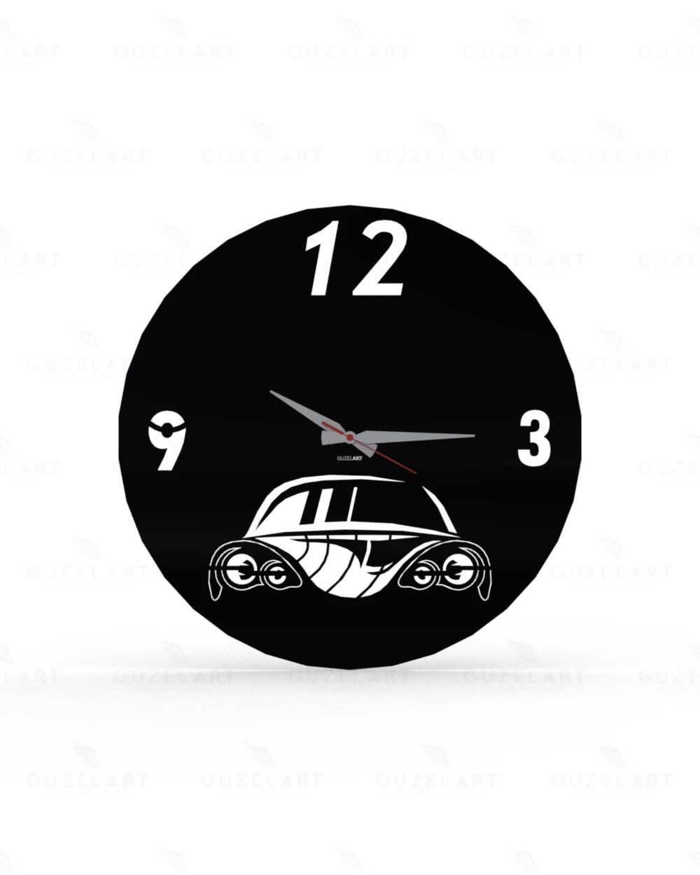 Nostalgia Car GuzelArt Jam Dinding Dekoratif Ruang Tamu Dekorasi Dinding Dekorasi Kayu Desain Modern Dekorasi Rumah Hitam