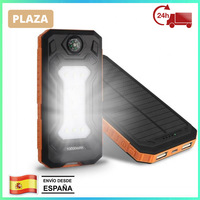 Mobile Solar Charger 10000mAh Wireless Power Bank External Battery Charger Led light portable emergency SOS compass splash proof