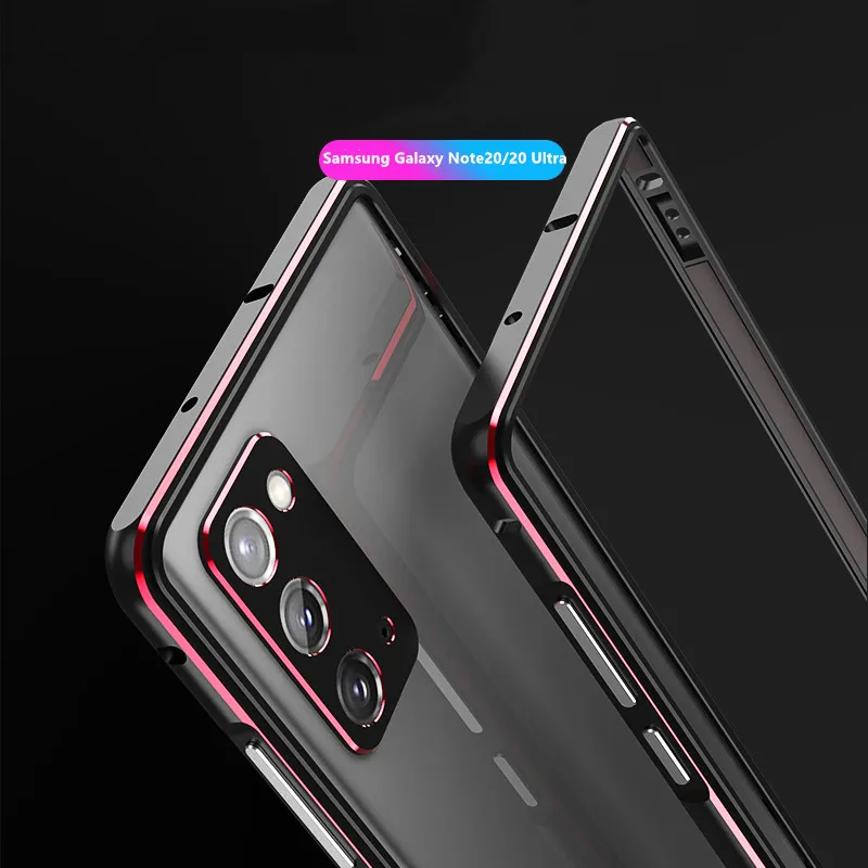For Samsung Galaxy S22 S21 Ultra S22+ Note 20 Ultra Aluminum metal bumper Frame Slim Cover phone case+ carmera Protector