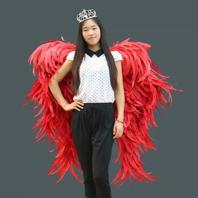 Hight quality Red Super-large Victoria feather Wing Model Walking Show stage Performance Commercial Performance Feather Wing