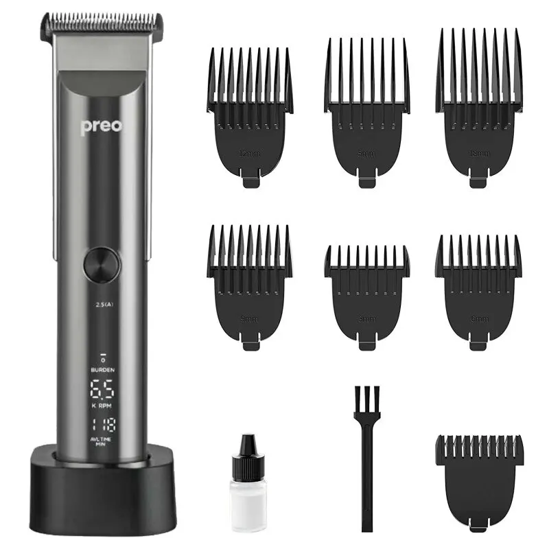 PREO Hair Clippers for Men Cordless Hair Clippers Rechargeable Hair Trimmer Professional Hair Cutting Kit with Charging Stand,