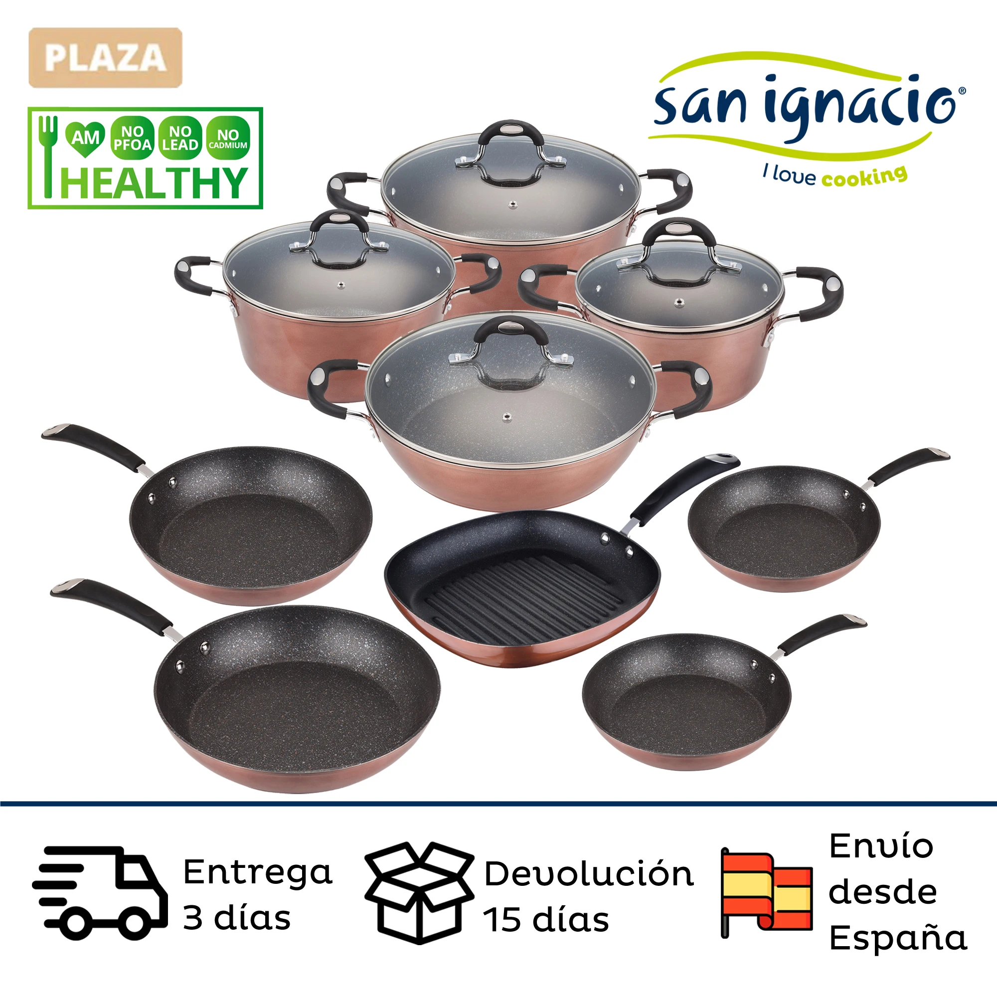 SAN IGNACIO Moma: kitchen pans and non-stick pans of 20, 24, 28 and 30cm. Non-adherents and suitable for induction.