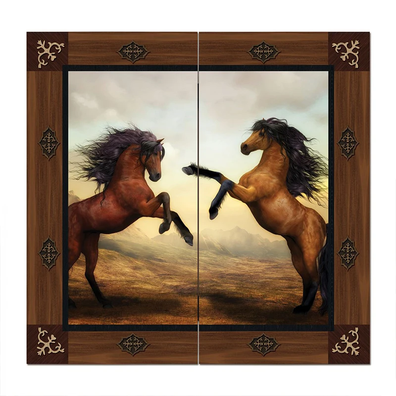 Figured Brown Horses Backgammon Set Trendy Family Board Games Very Special Gift Woman Man New Home Best Quality