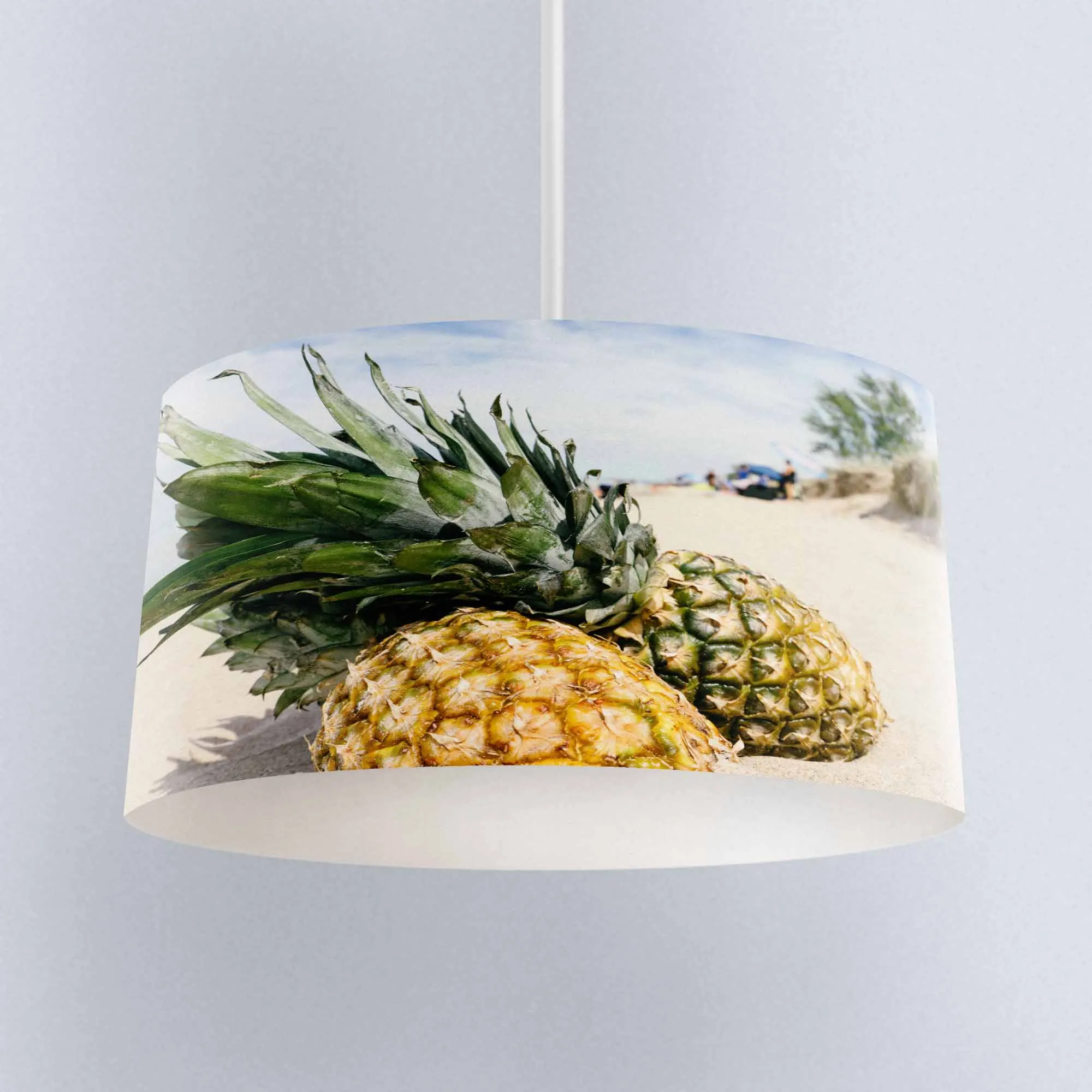 

Else Tropical Beach Sand on Pine Apple Printed Fabric Kitchen Chandelier Lamp Drum Lampshade Floor Ceiling Pendant Light Shade