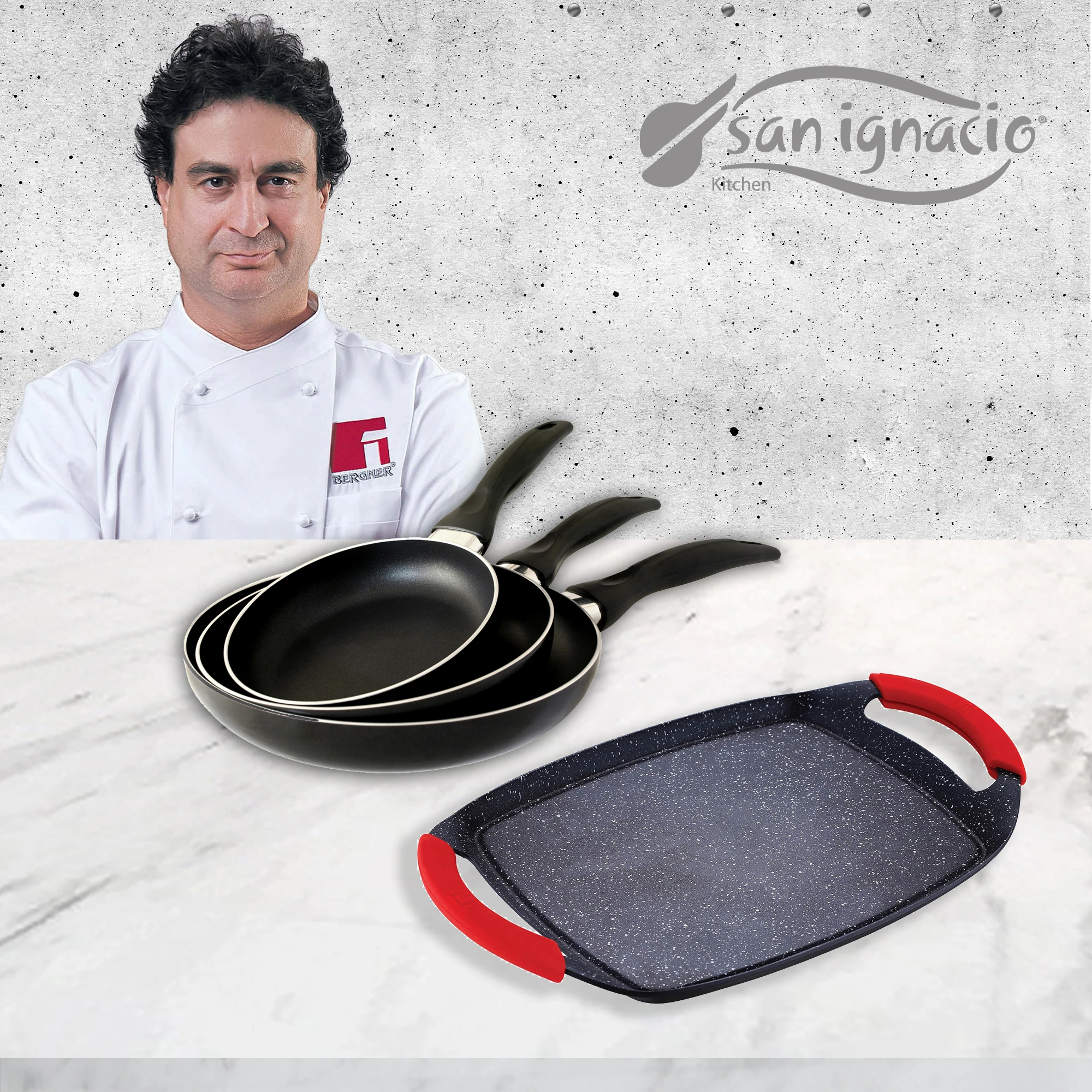 SAN IGNACIO juego de sartenes de cocina con plancha grill