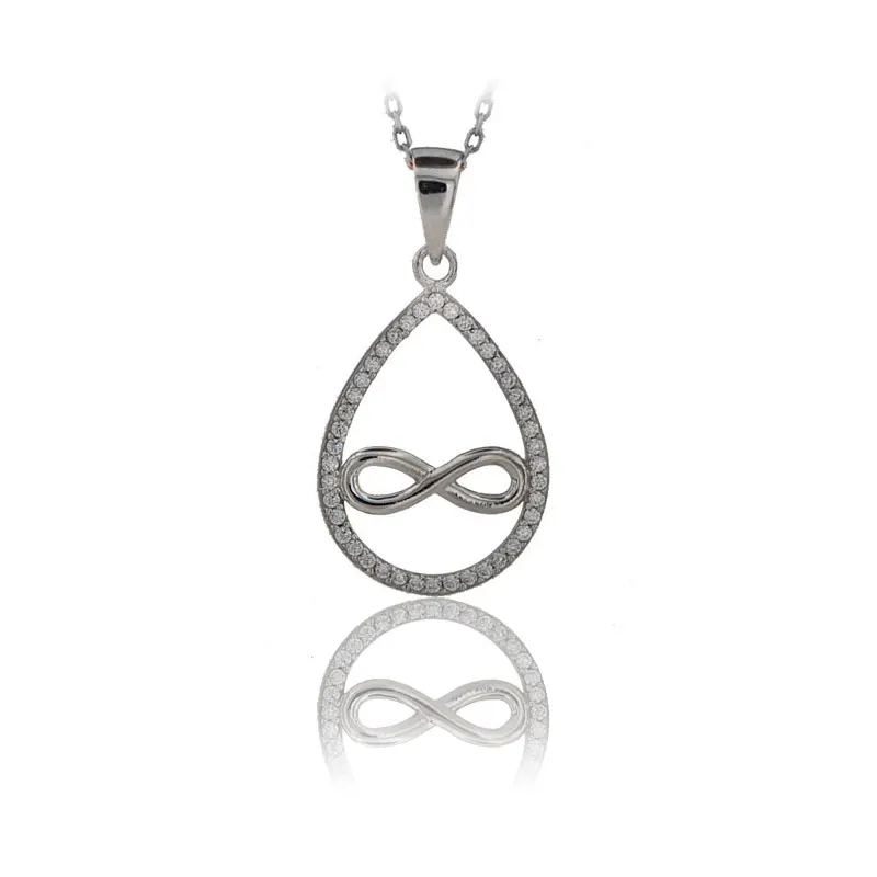 Infinity Necklace 925 Sterling Silver Infinity Love Charm