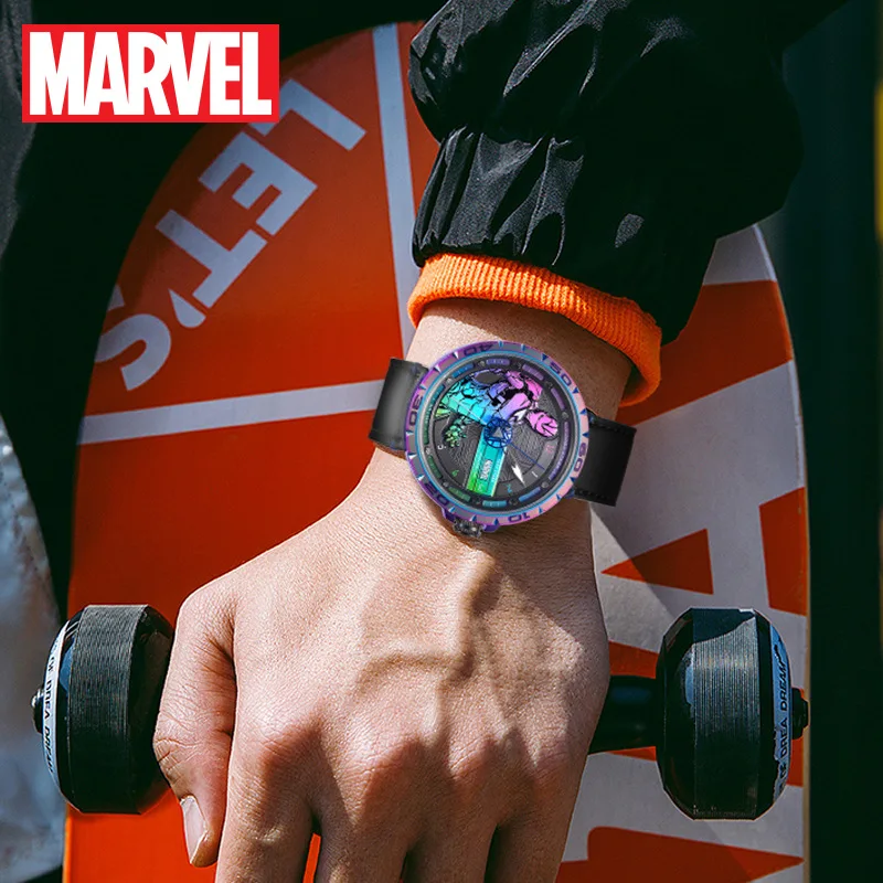 Marvel For Mens Watches Iron Man Steel Quartz Wristwatch The Avenger Tony Stark Crystal Glass 50m Waterproof Male Clock Luminous