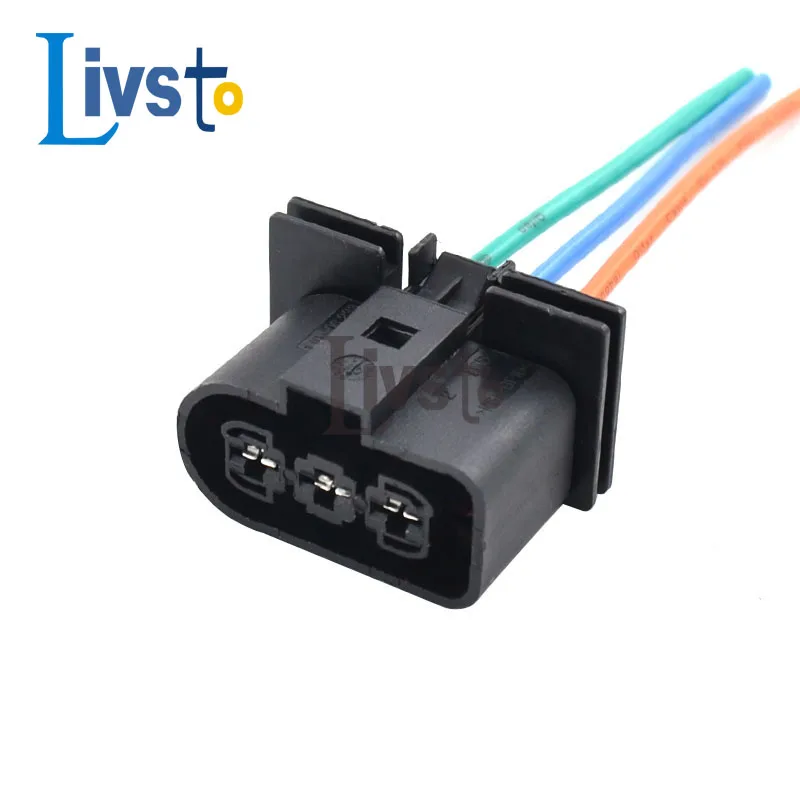 1 Set 3 Pin Female Electronic Fan Cable Socket Waterproof Auto Wire Harness Connector 1J0 906 233 For VW Volkswagen Jetta