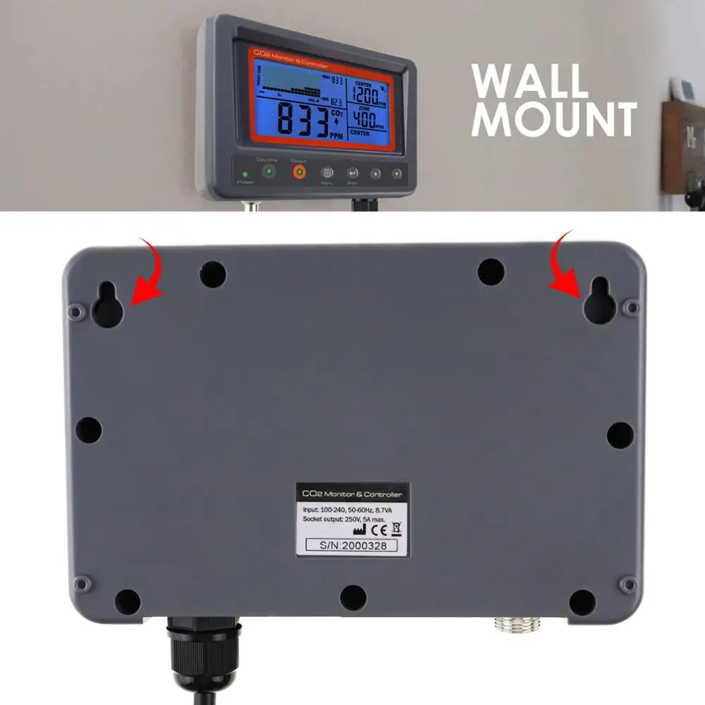 Imagem -06 - Sensor Controlador de Monitor Digital de Dióxido de Carbono Co2 com Função de Relé Sonda de Detecção Ndir para Estufa Fazenda de Cogumelo