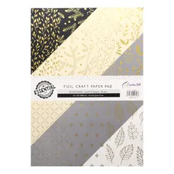 Creative Path A4 Foil Gold Leaf Paper Sheets Gold Foil Pattern Scrapbooking Decorative Background Papers For Crafting Journaling