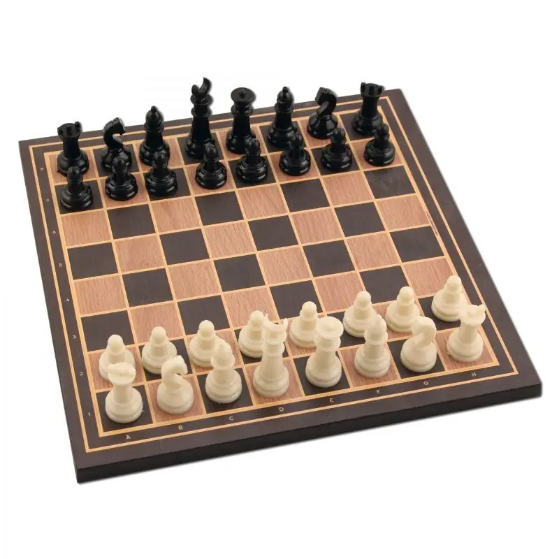 Top Quality College Wooden Chess Set Solid Wood Chessboard Melamine Pieces Entertainment Checkers Board Games Children Gifts Hot