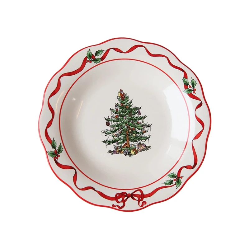 

6.5 Inch High Quality Protection Christmas Tree Circle 6.5 " Dessert Tray Salad Plates