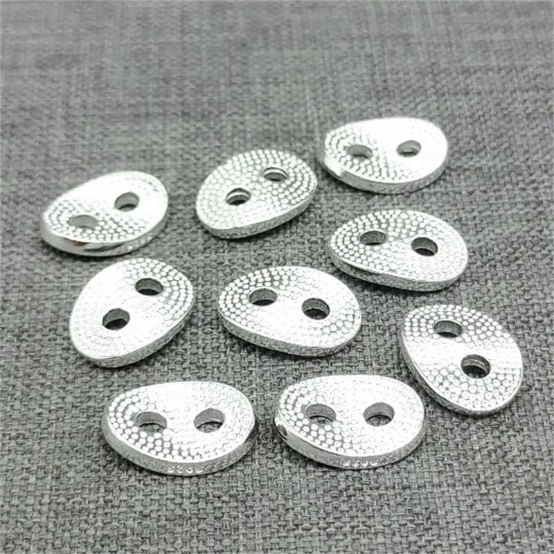 Perles de boutons en argent Sterling 925, 4 pièces, avec impression, pour Bracelet