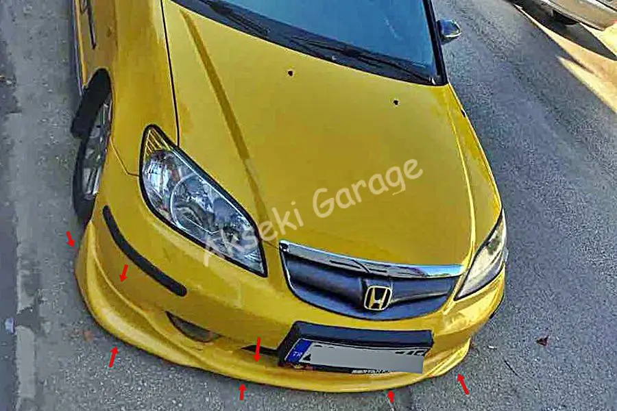 HONDA Civic VTEC2 2004 2005 2006 Front Bumper Lip S2000 STYLE PLASTIC--Auto Car Accessories Tuning Protector Guard Stylish Wings