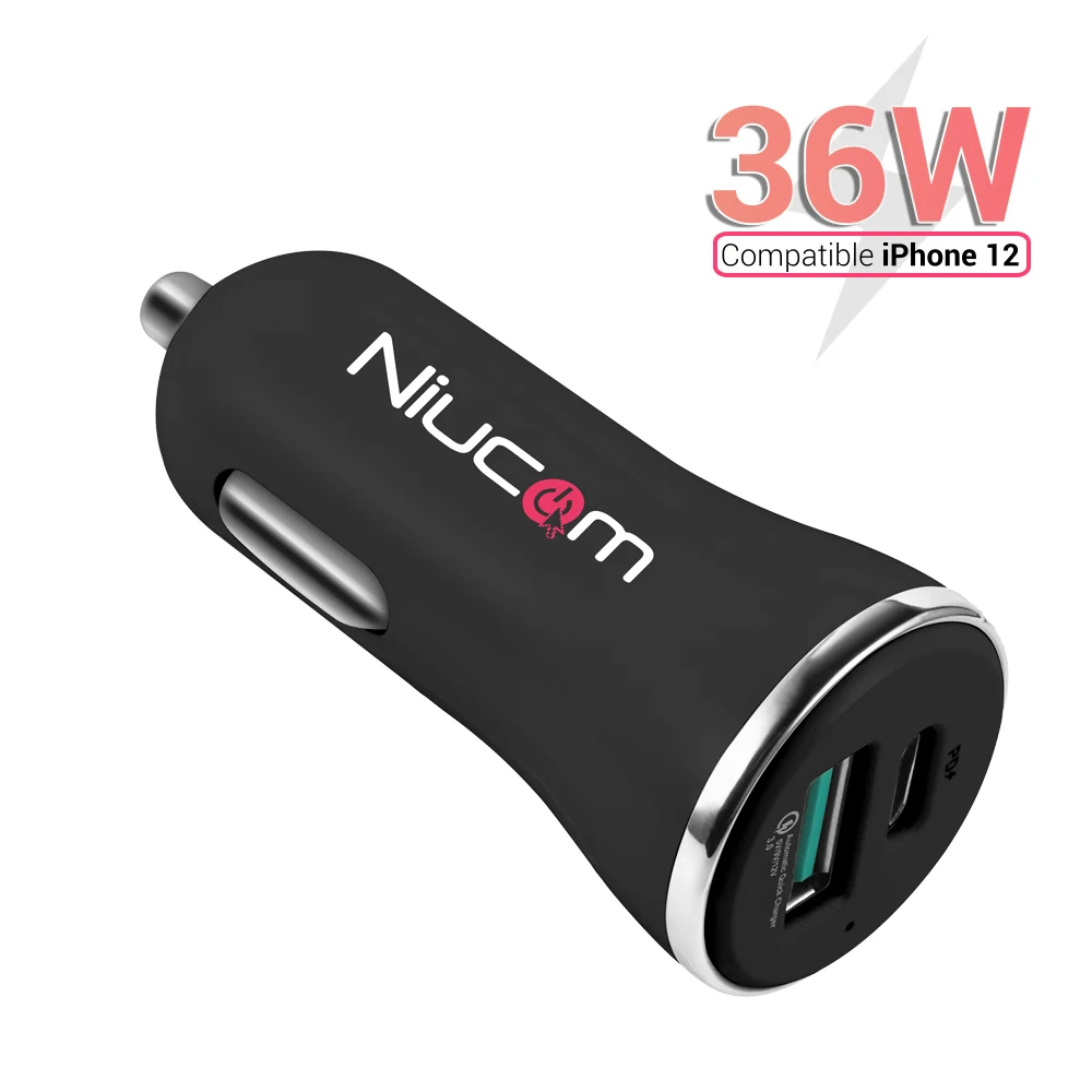 Niucom quick charge charger lighter 36W quick charge Qualcomm 3.0 usb Charger car ultra thin multi usb mobile phone charger