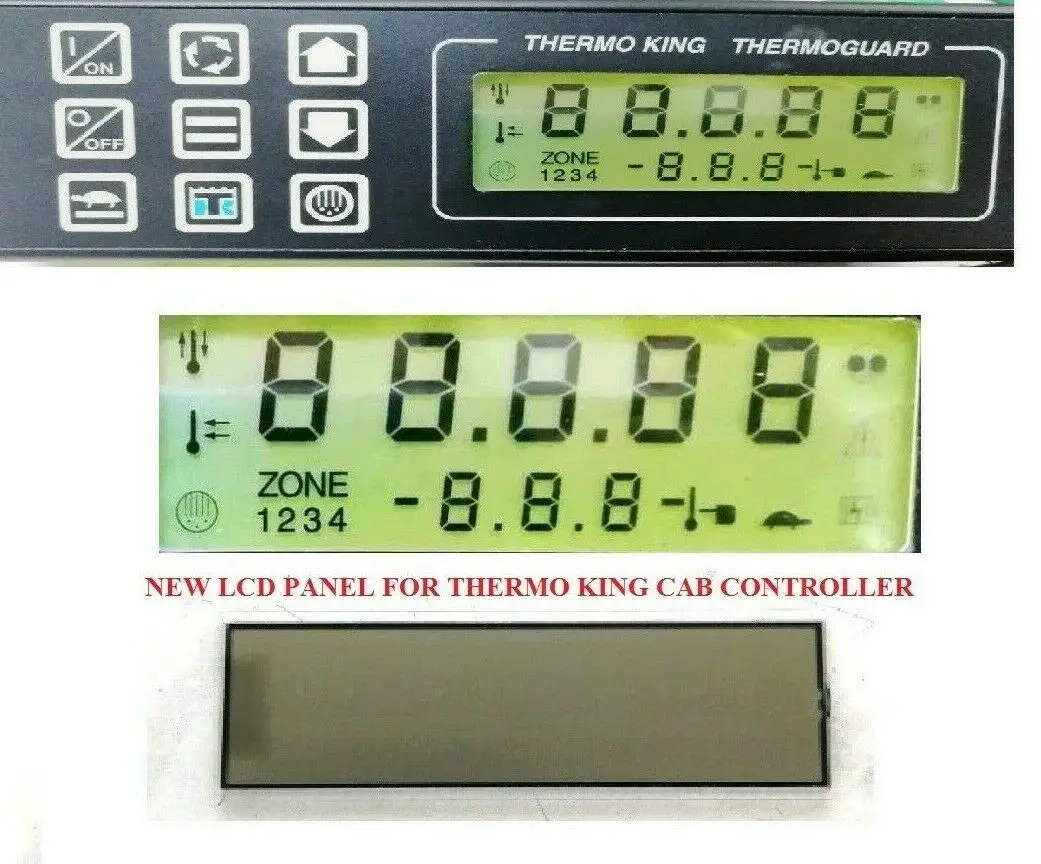 TRP LCD DISPLAY REPLACEMENT FOR THERMO KING TS-500 TS-300 CAB CONTROLLER 45-1866 45-1626  FAST SHIPPING