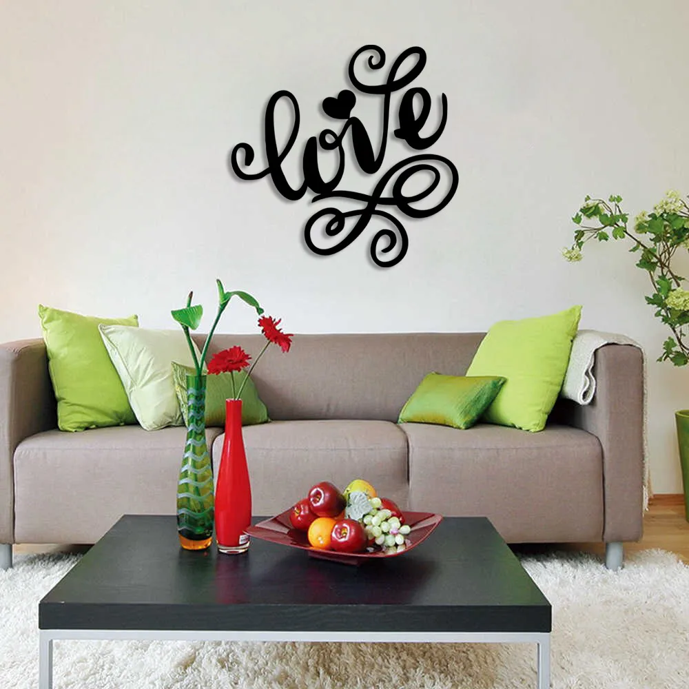 Heart Love Text Wall Room Home Accessory Wooden Table 50x48cm