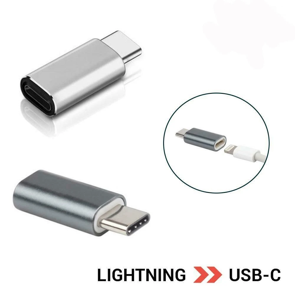 Lightning to USB Type-C adapter charger converter for charging and data transfer from lightning to Type-C cable