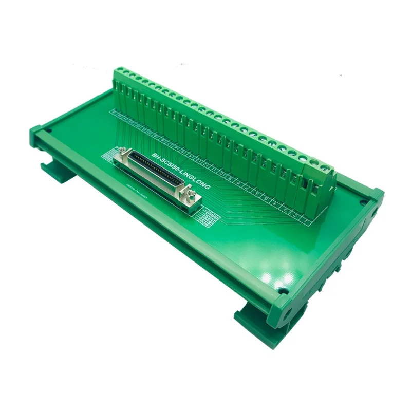 SCSI50P SCSI 50P MDR Female Breakout Board SCSI-50P Terminal Module Adapter C45 DIN Rail Mounting