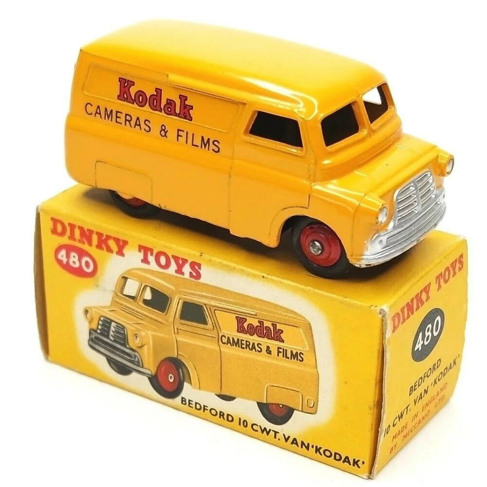 Atlas Editions, Bedford 10 CWT KODAK, Scale 1:43, Miniature Diecast, Replica Collection Dinky Toys Collection nº 480, New with Original Box, Vintage Model Old Toy Classic English Car Brand