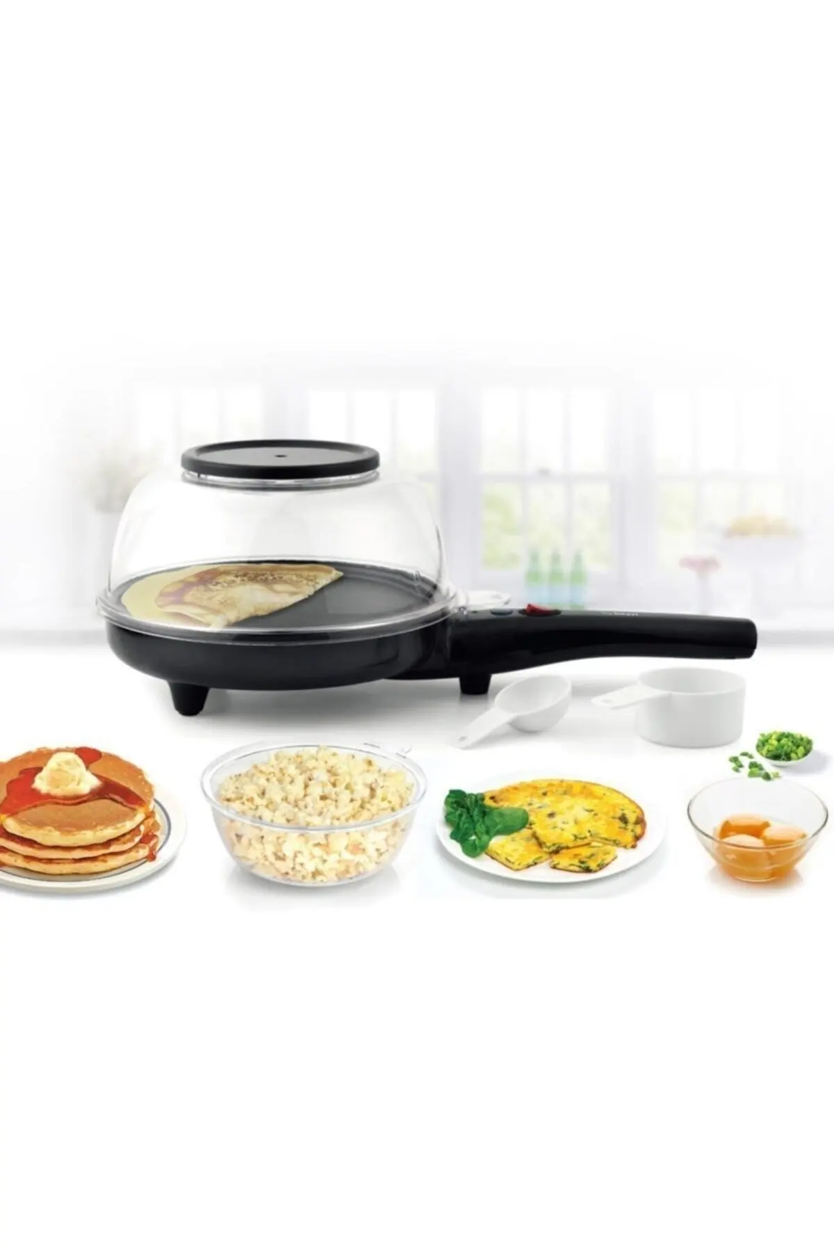 Kiwi KSM-2418 3-in-1 Popcorn Crepe and Omelette Maker 800 watt practical portable electric plate knuckle and omelet maker