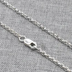 925 Sterling Silver Belcher Rolo Chain Women Necklace 2mm 16 18 20 22 24 26 28 inches