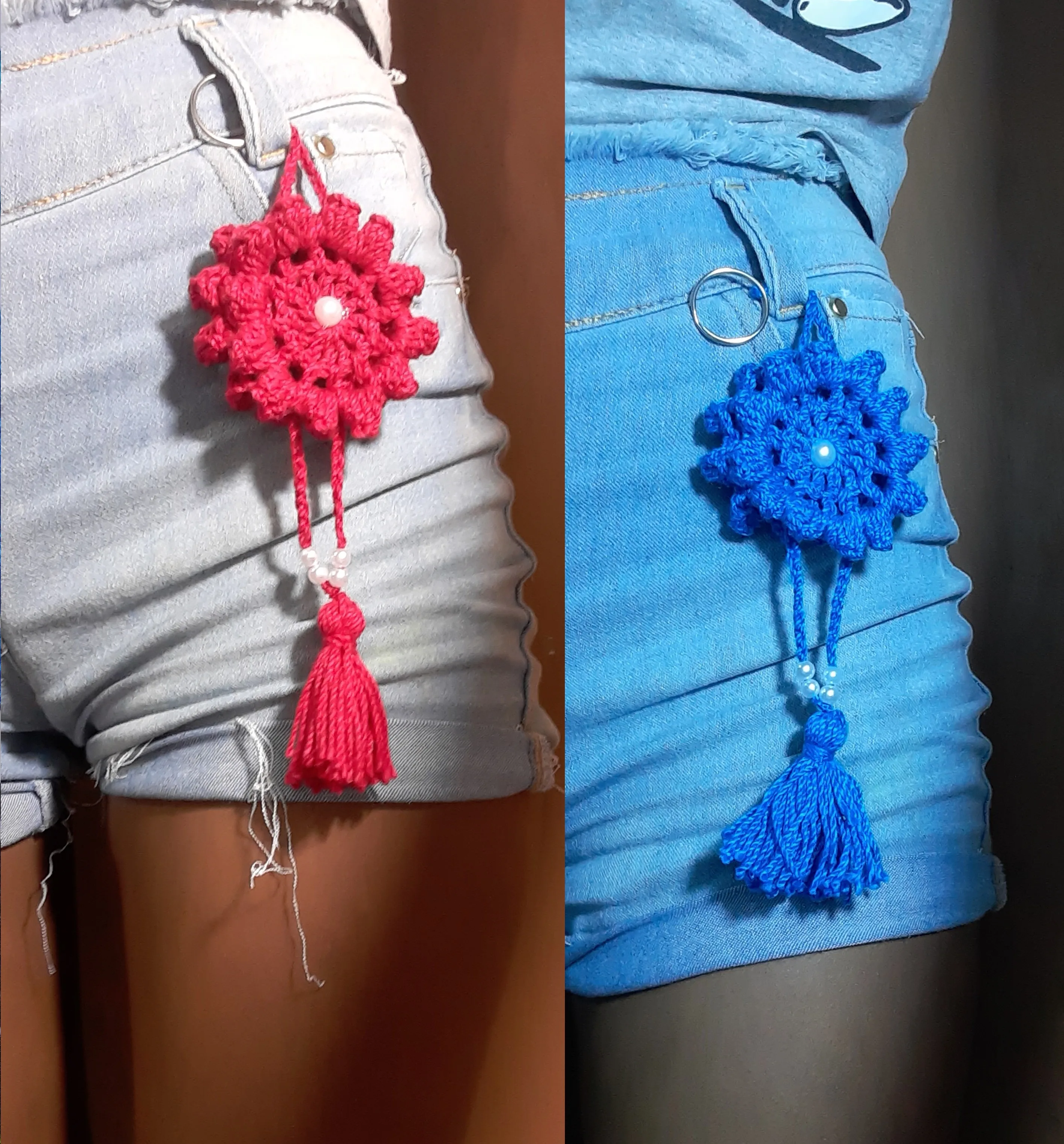 🔑Borla the Sonhos Tassel crochet/👜Bolsa Feminina/🗝️ Chave door🚗Carro🎒Moda Feminina