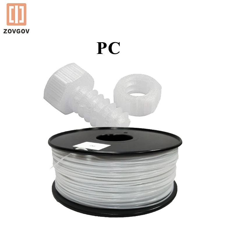 

PC Polycarbonate Filament ZOVGOV 3D Printer Extruder 1.75mm 1Kg High Heat Resistance FDM Large Stock