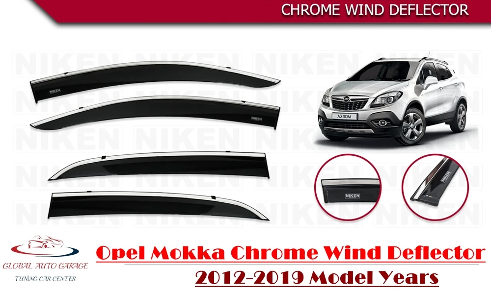 For OPEL MOKKA Chrome Rain Wind Deflector 2012 2013 2014 2015 2016 2017 2018 2019 Sunshade Curtains Car Windshield Auto Sport